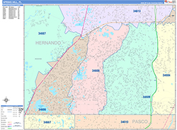 Spring Hill Wall Map Color Cast Style 2026
